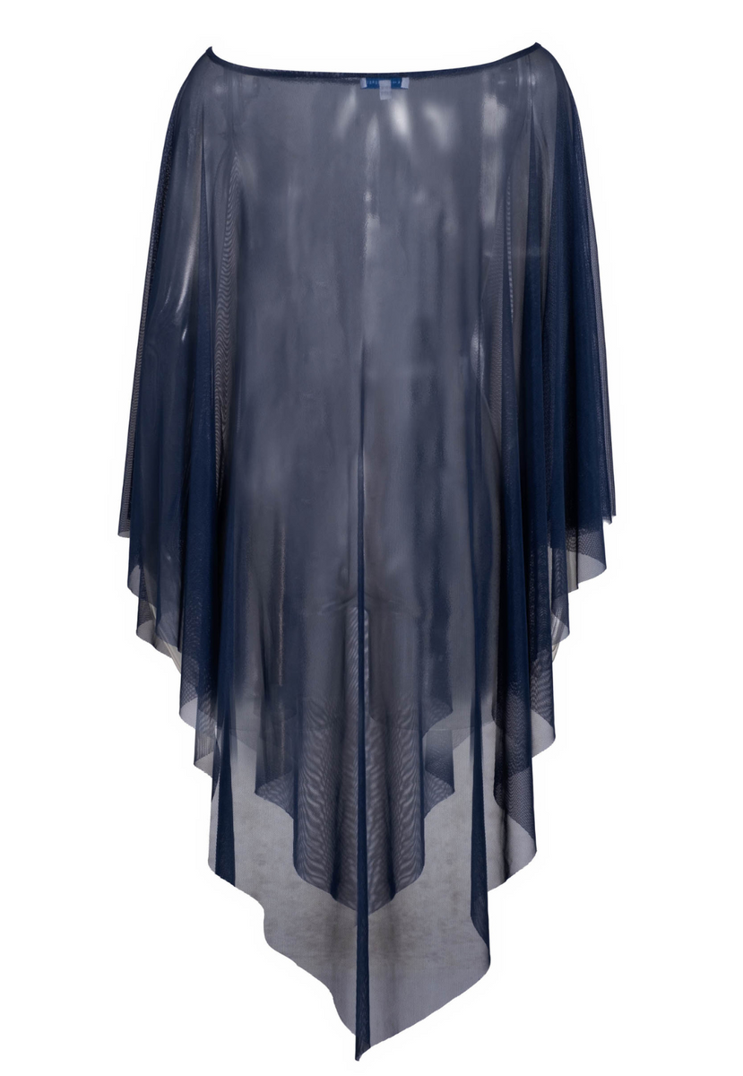 Artemisia Sheer Poncho in Navy | Ala von Auersperg 