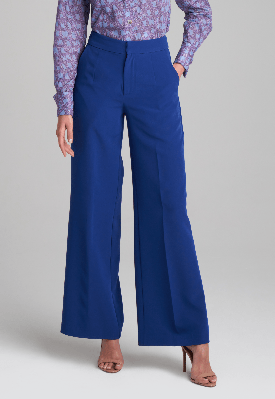 High Waisted Wide Leg Pants Blue