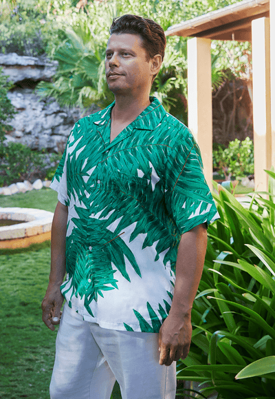 Duncan Men's Cotton Shirt in Queen Palm - AlavonAuersperg.com