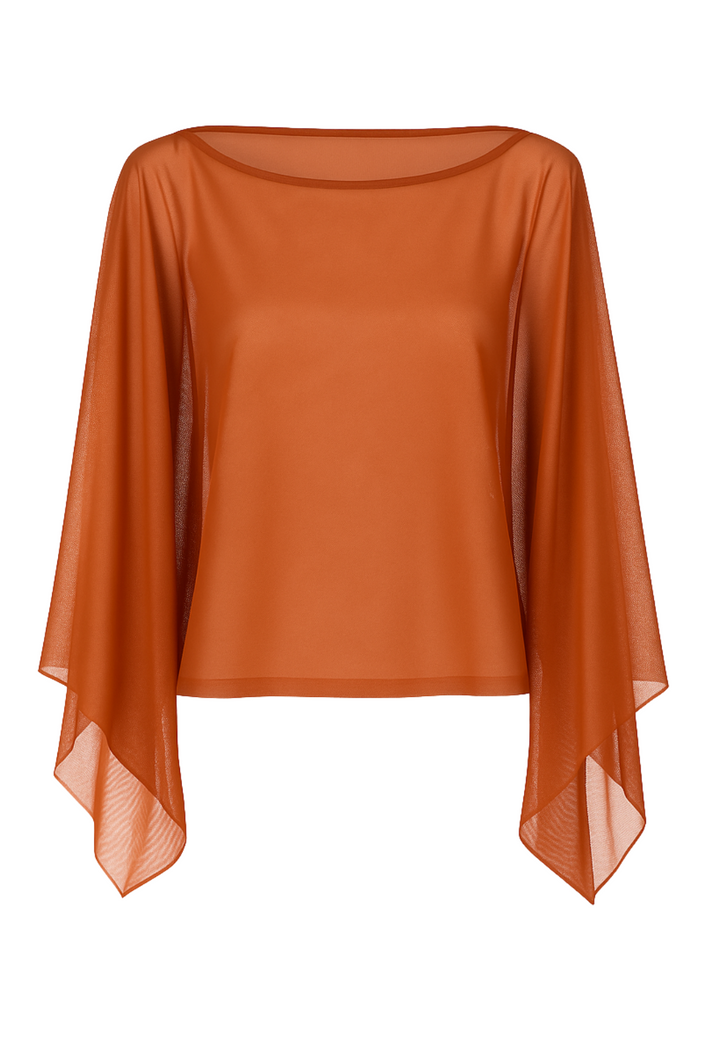 Clivia Sheer Top in Leather Brown