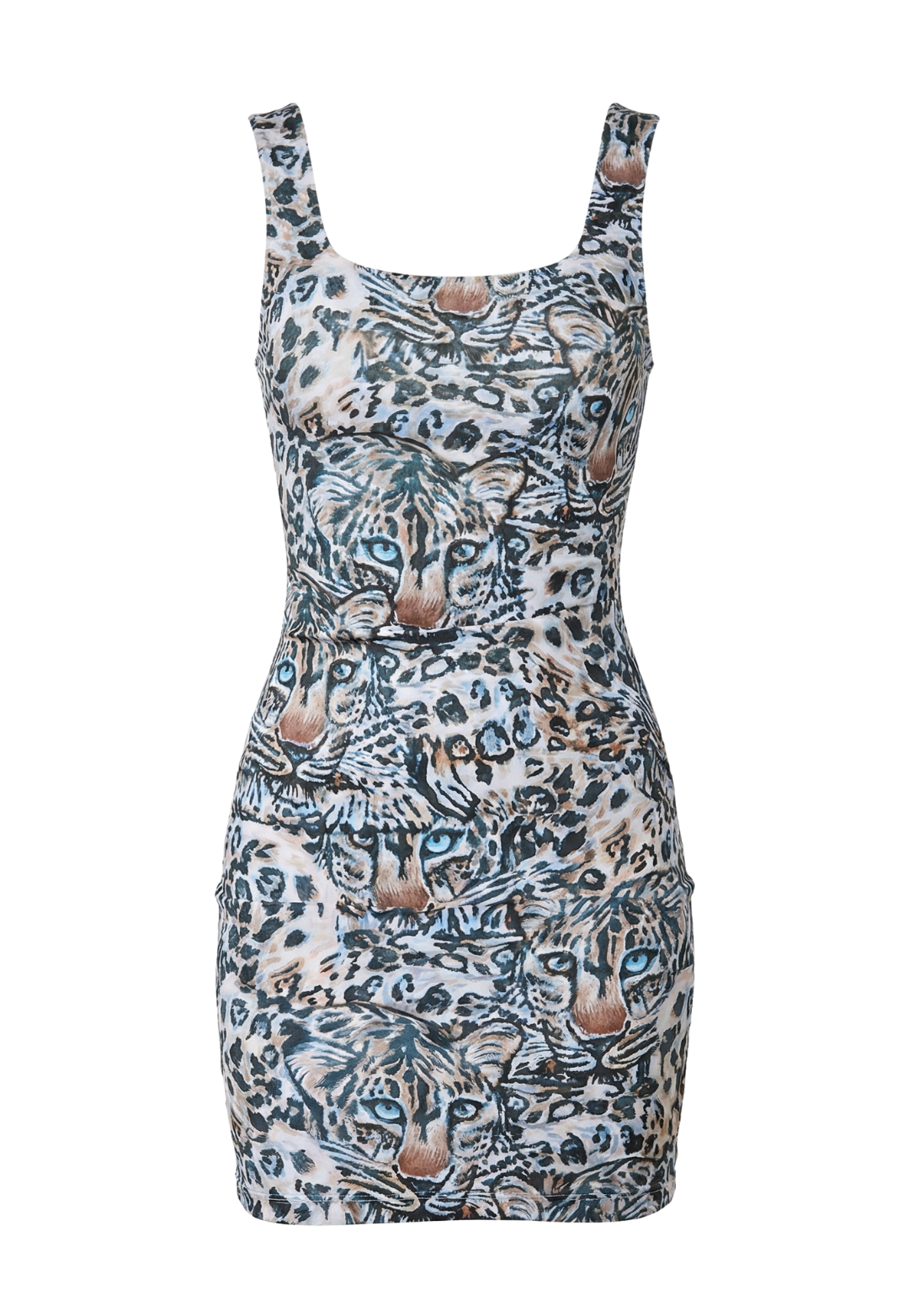 Caterina Mini Dress in Snow Leopard