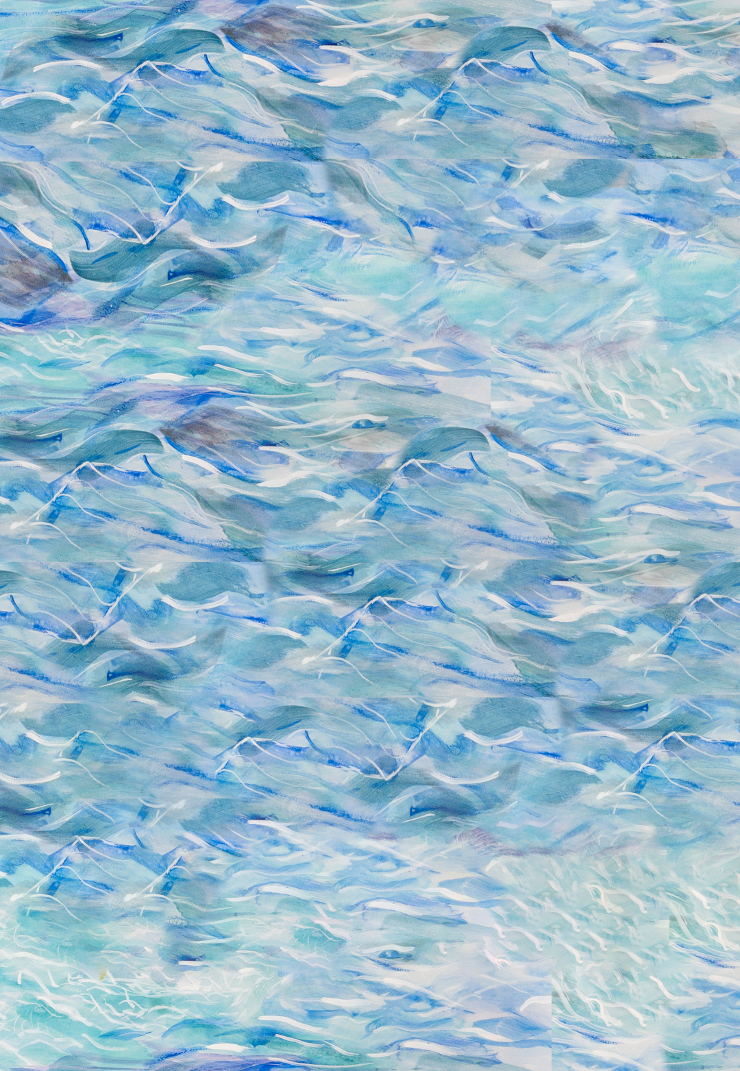 ocean painting turned into a print for women's summer clothing by Ala von auersperg