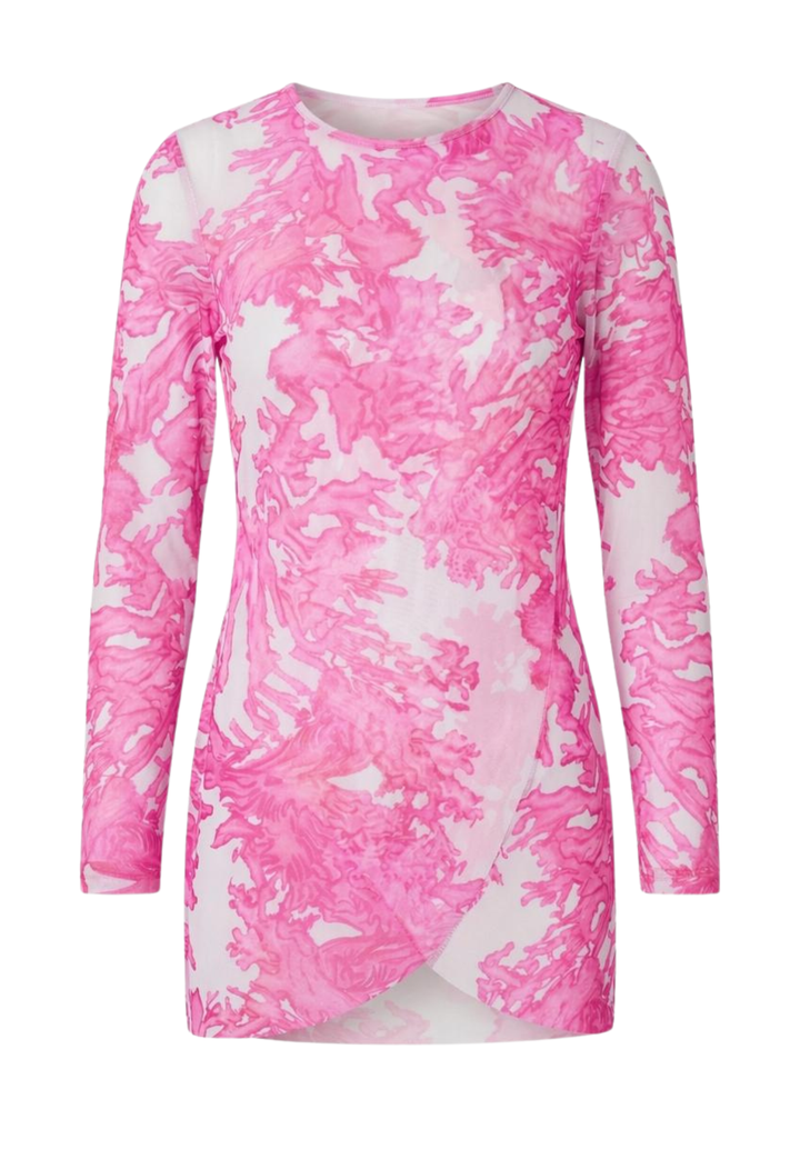 Diane Sheer Top in Pink Coral