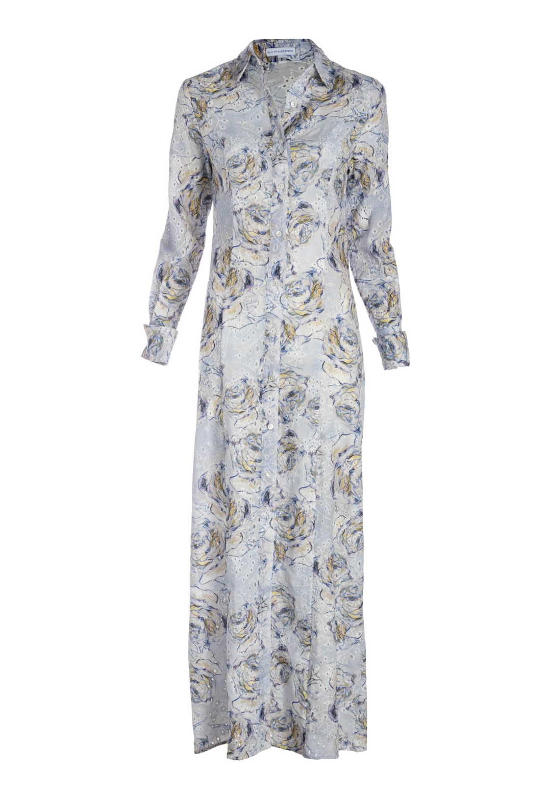 Kathe Cotton Eyelet Dress in Blue Noisette