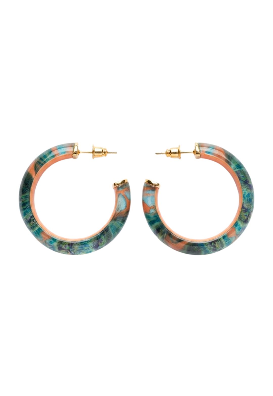 Small Hoop Earrings in Orange Passion Flower