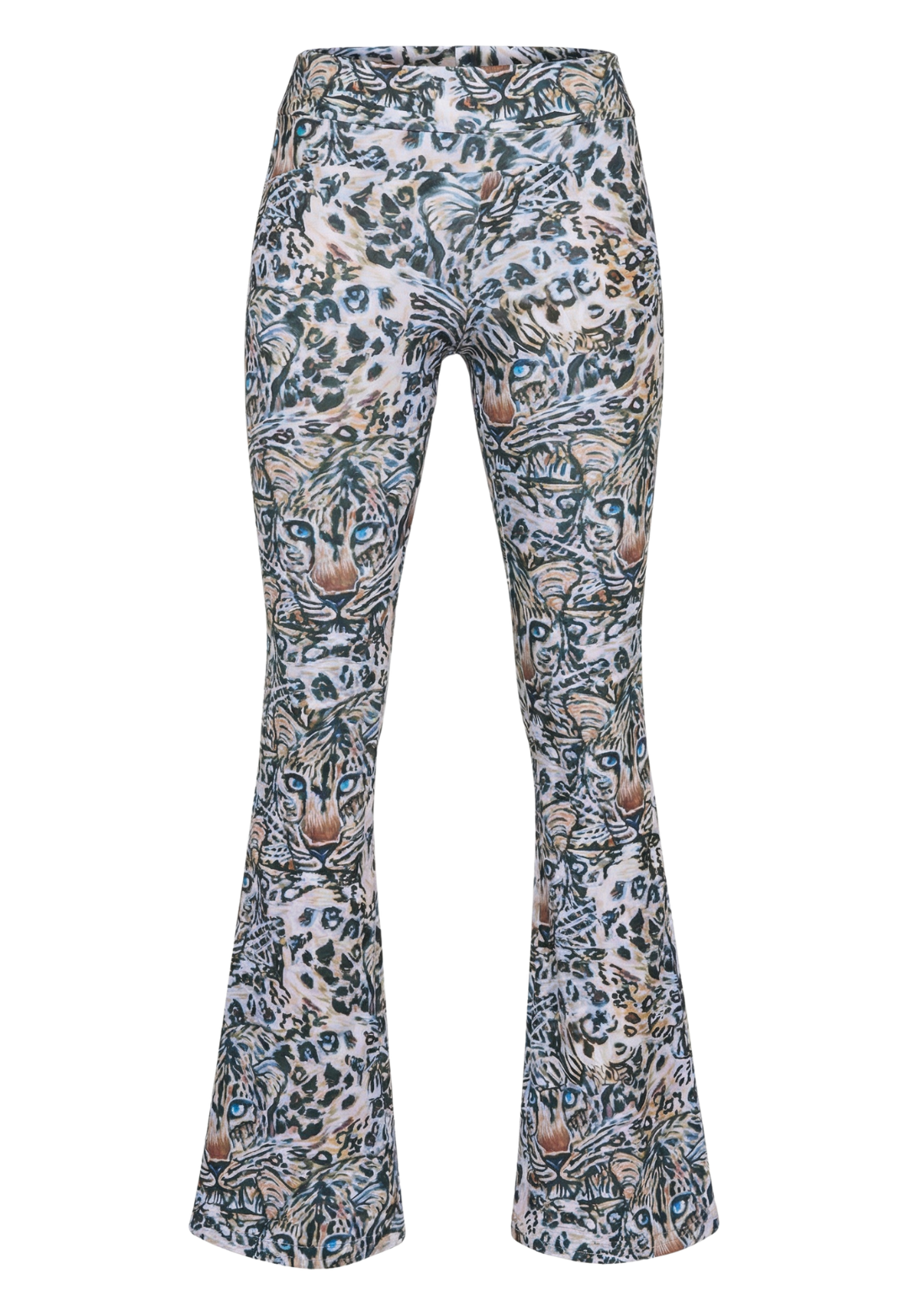 Elaine Stretch Knit Pant in Snow Leopard