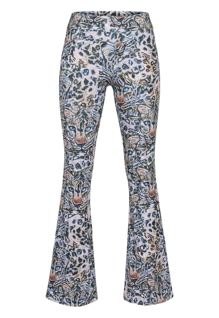 Elaine Stretch Knit Pant in Snow Leopard