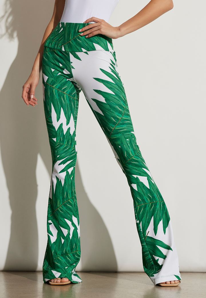 Elaine Stretch Knit Pant in Queen Palm