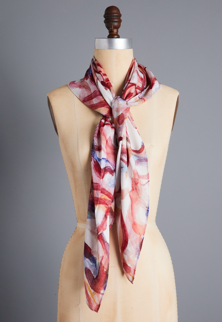 Bette Silk Scarf in Rose Rouge