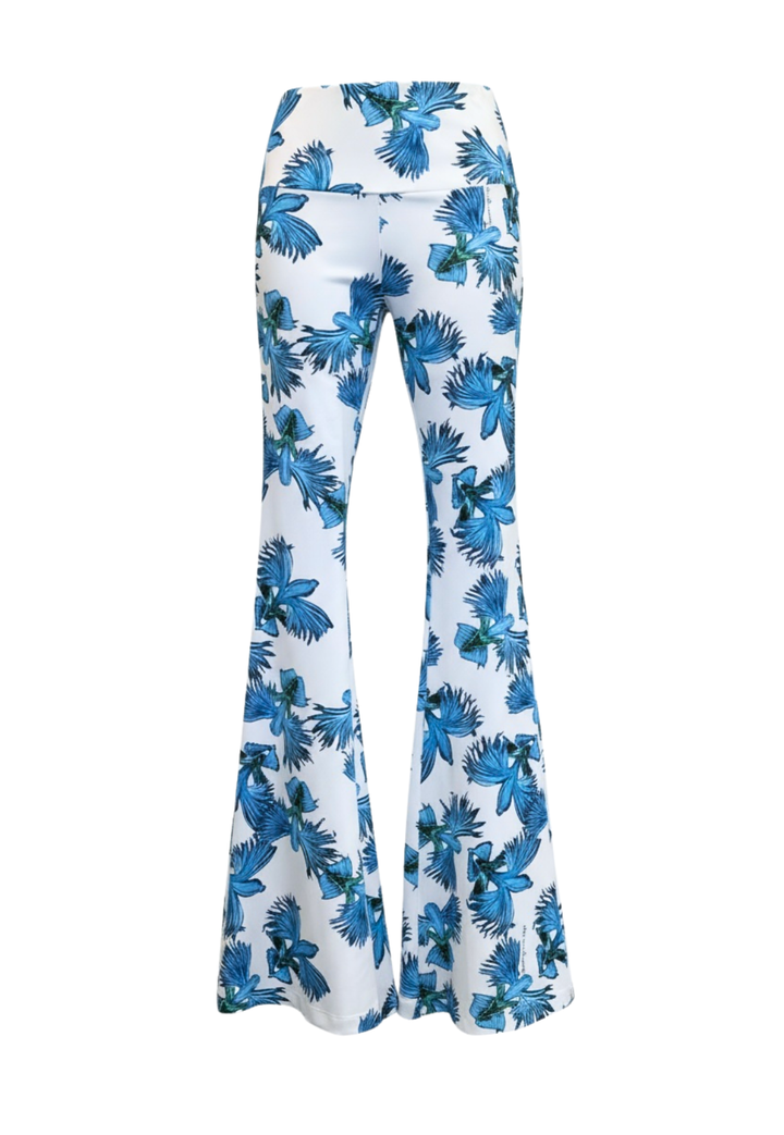 Floral-patterned pants on a white background