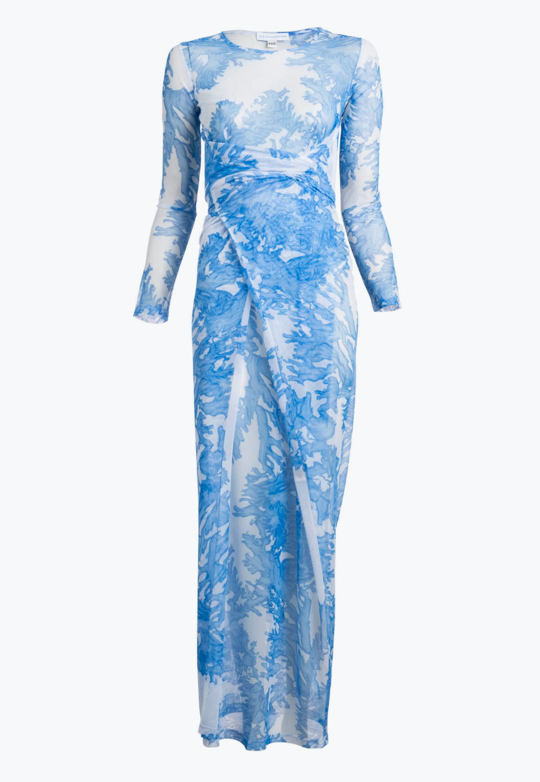AvA Women's Loren Mesh Wrap Dress In Blue Coral XXS AvA Women's Loren Mesh Wrap Dress In Blue Coral XXS