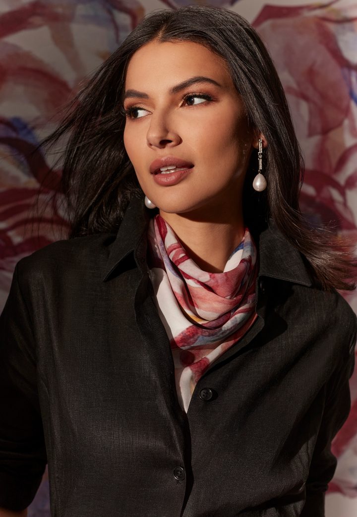 Bette Silk Scarf in Rose Rouge