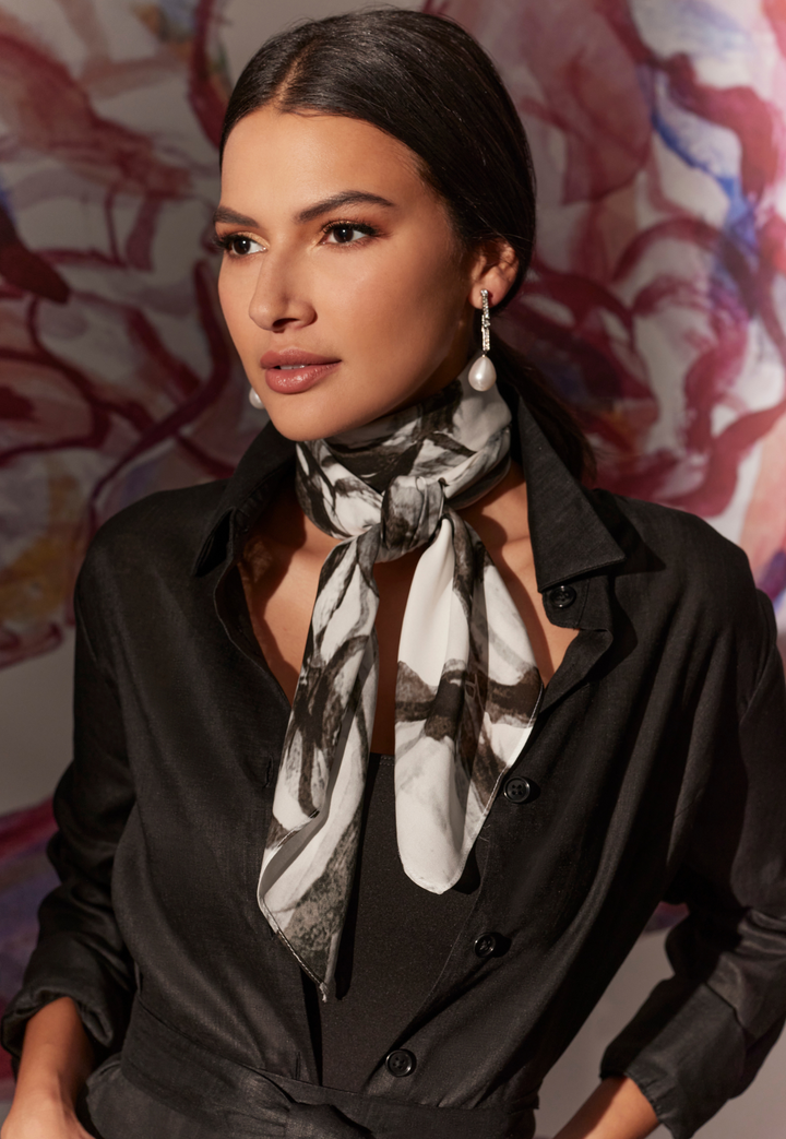 Bette Silk Scarf in Rose Noir