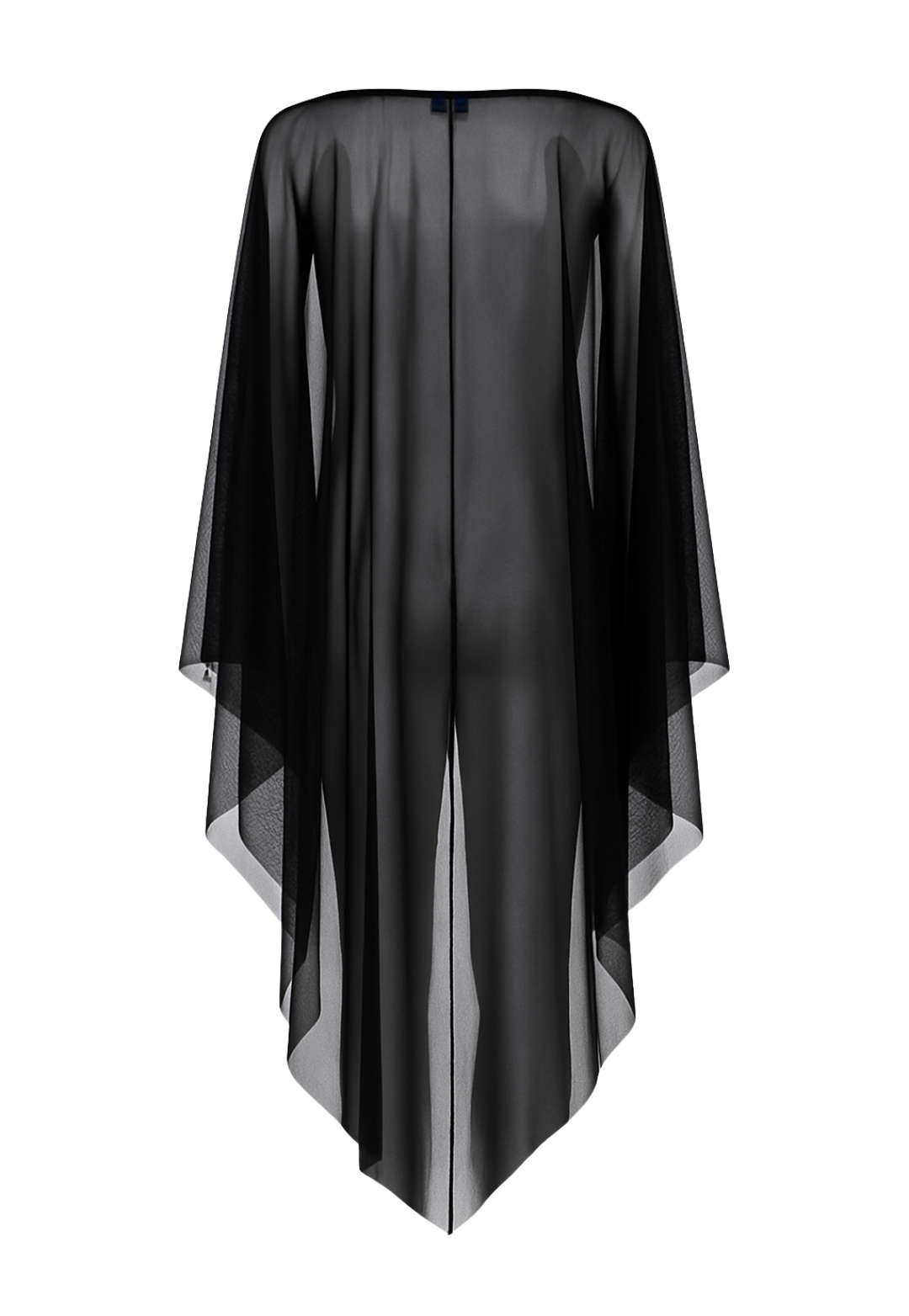 Black sheer mesh cover up by designer Ala von Auersperg for womens luxury travel clothing