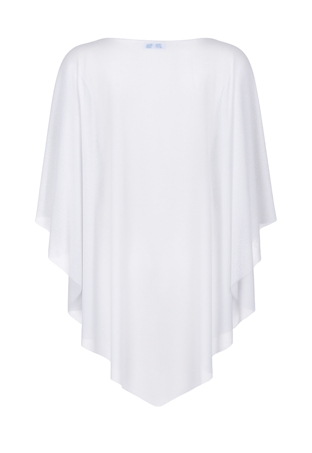White sheer mesh poncho by designer Ala von Auersperg for womens luxury travel clothing