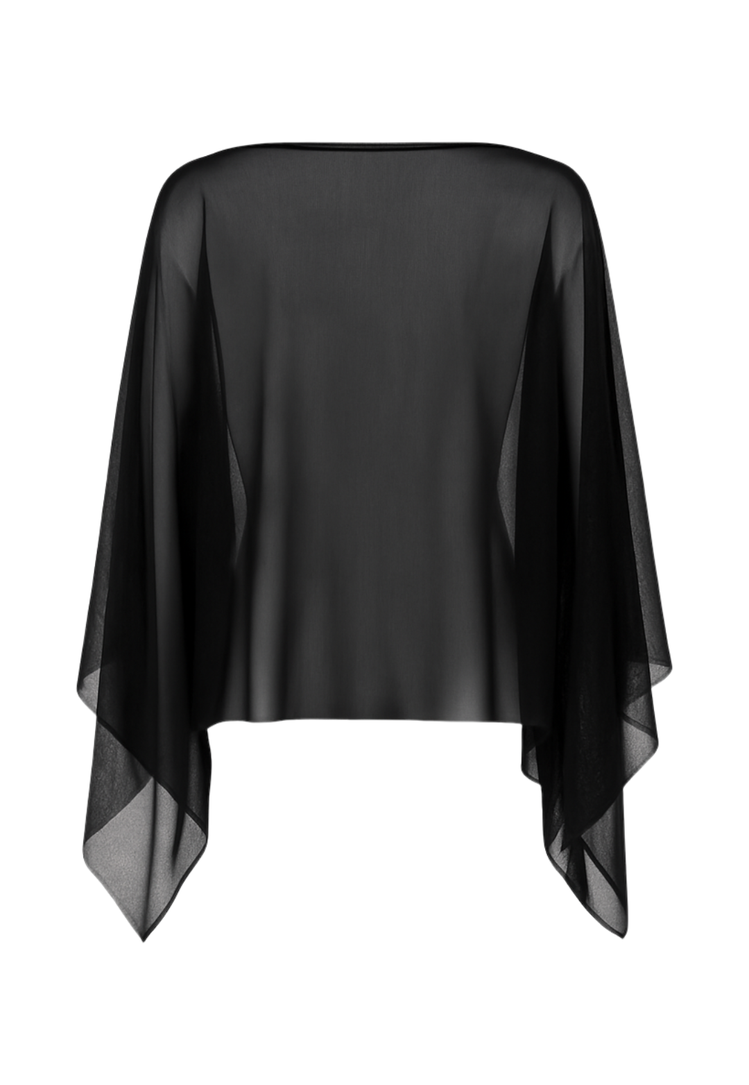Black mesh poncho in mesh by designer Ala von Auersperg for womens luxury travel clothing