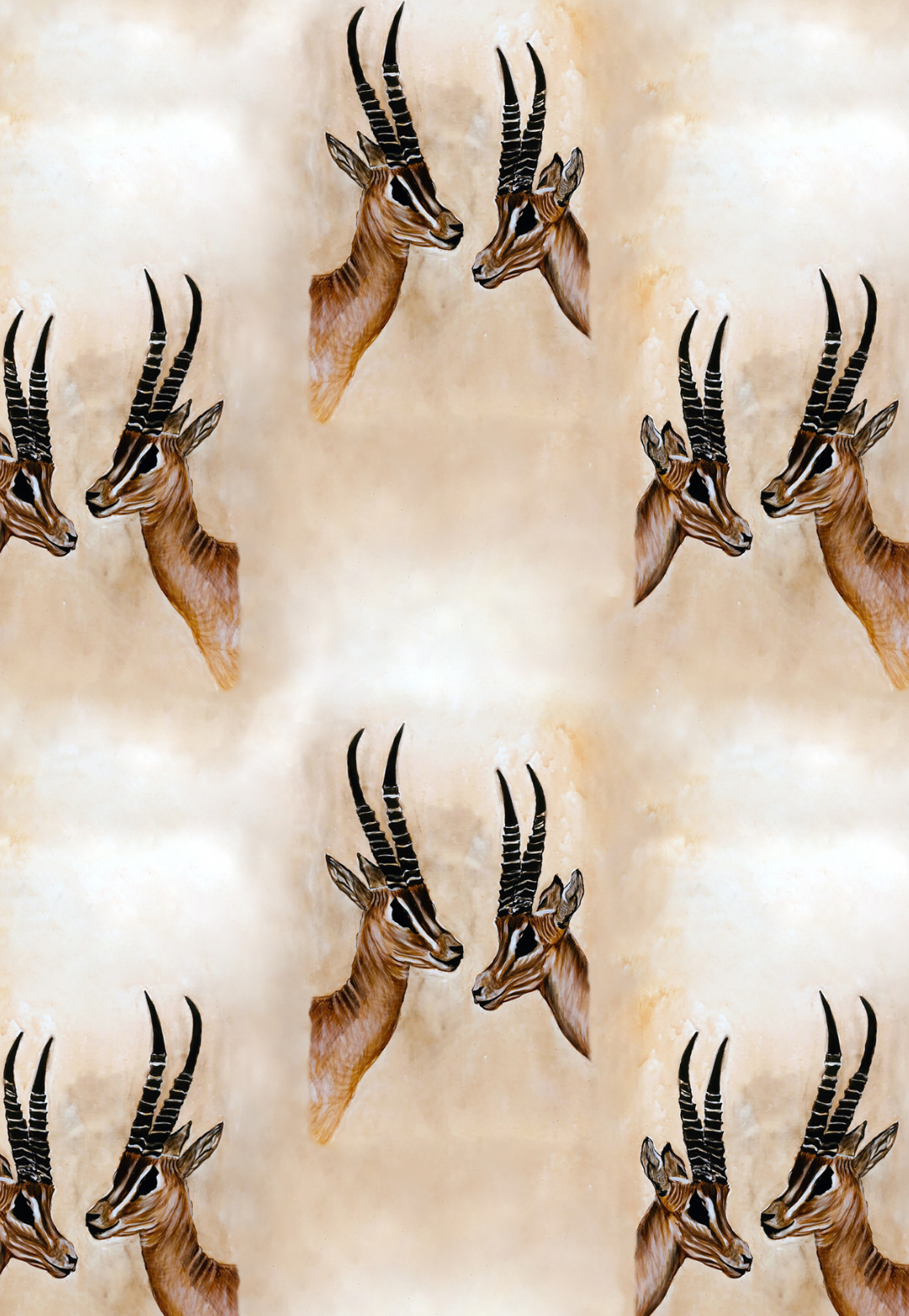 painting of springbok turned into a print by Ala von Auersperg for women's clothing