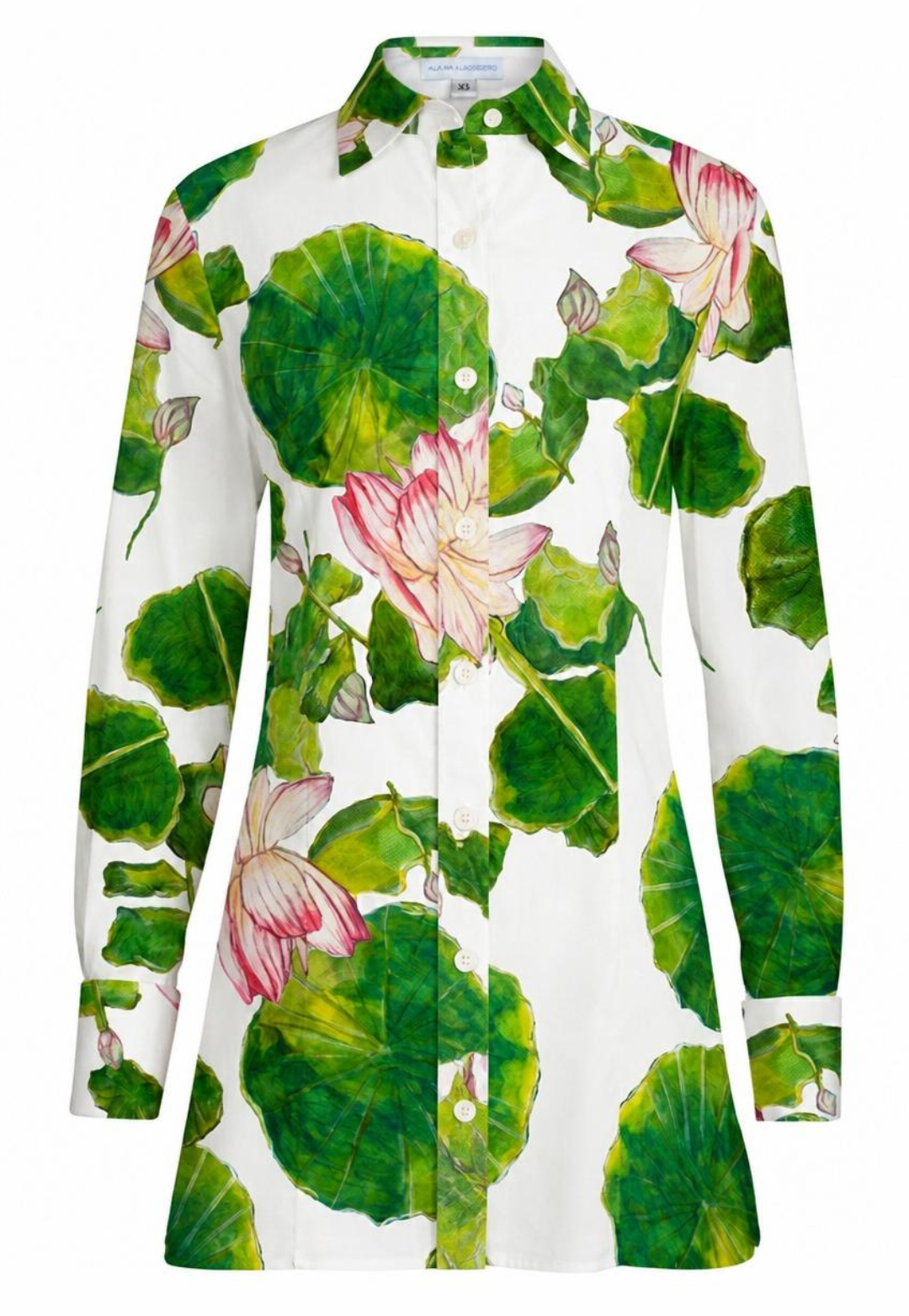 Lily pad printed cotton shirt