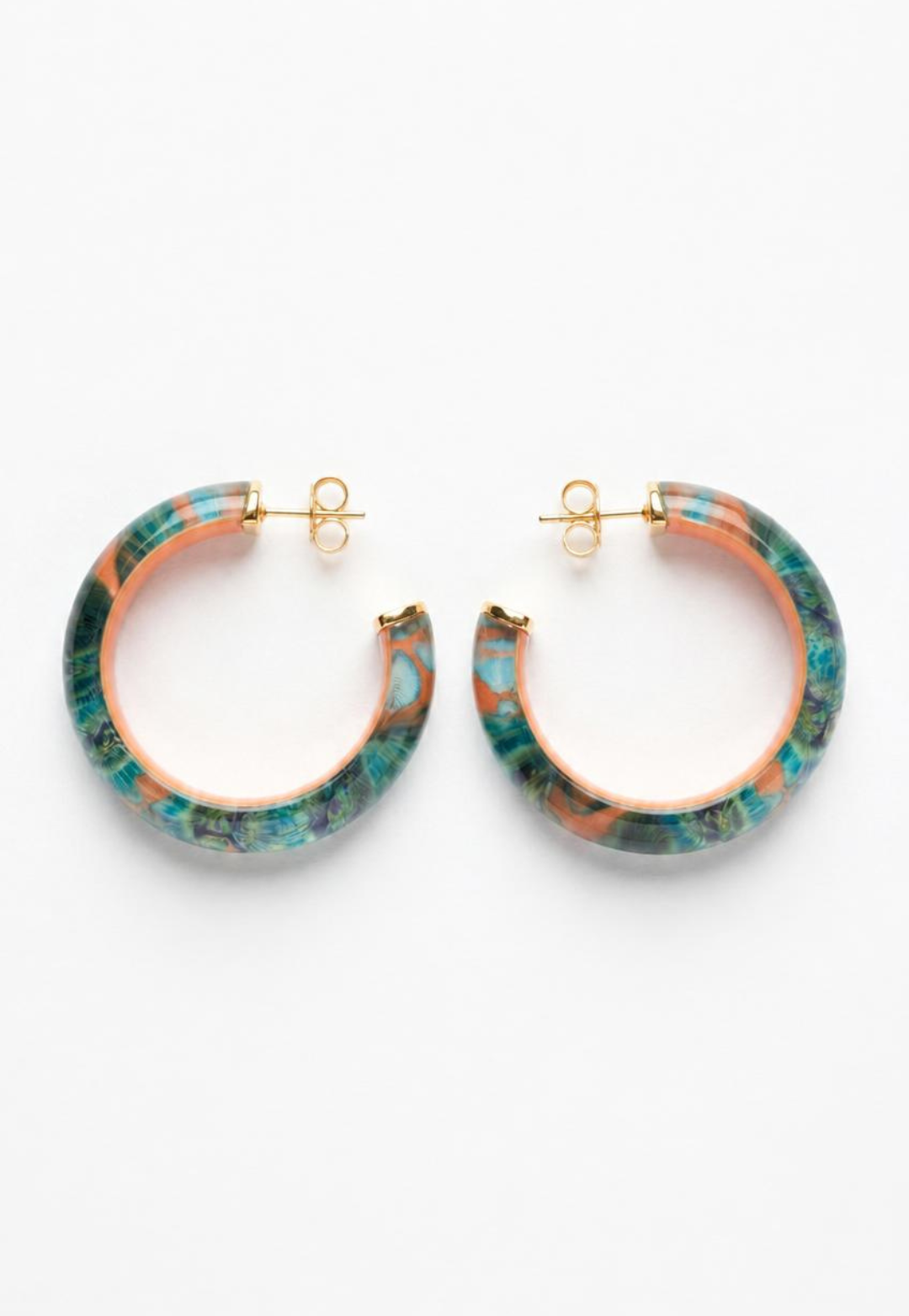 Small Hoop Earrings in Orange Passion Flower