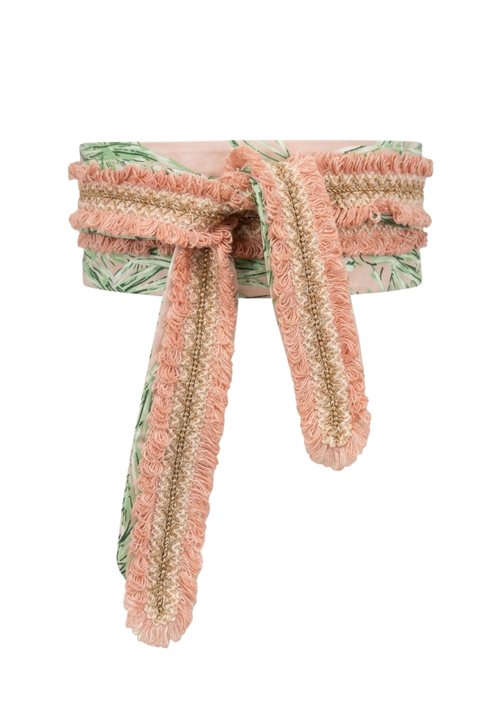 Cotton voile belt with a trim