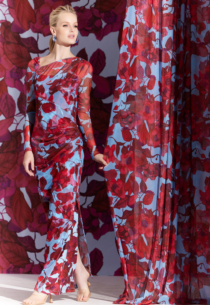 AvA Women's Geraldine Sheer Dress in Raspberry Grandiflora –  AlavonAuersperg.com