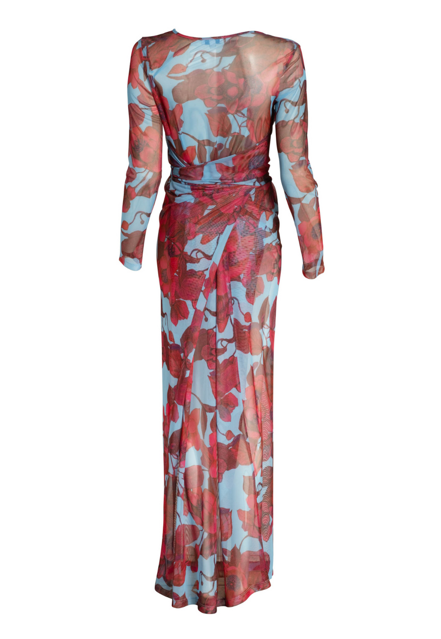 AvA Women's Loren Mesh Wrap Dress in Raspberry Grandiflora –  AlavonAuersperg.com