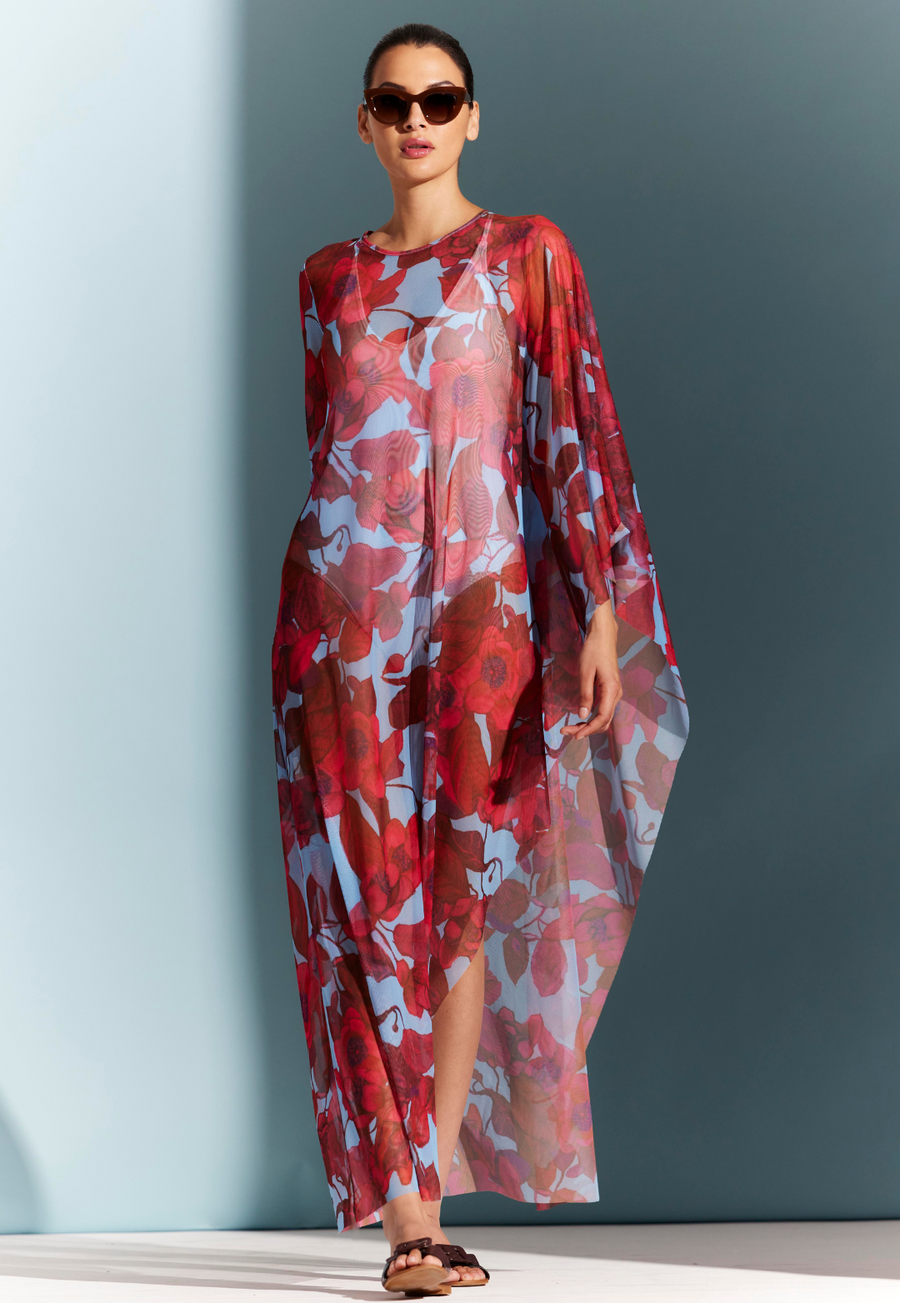 Robe Rachel Pally 'Tegan' - Taille XS, Ivoire Et Marine à Fleurs - Coupe Évasée, Épaules Dénudées
