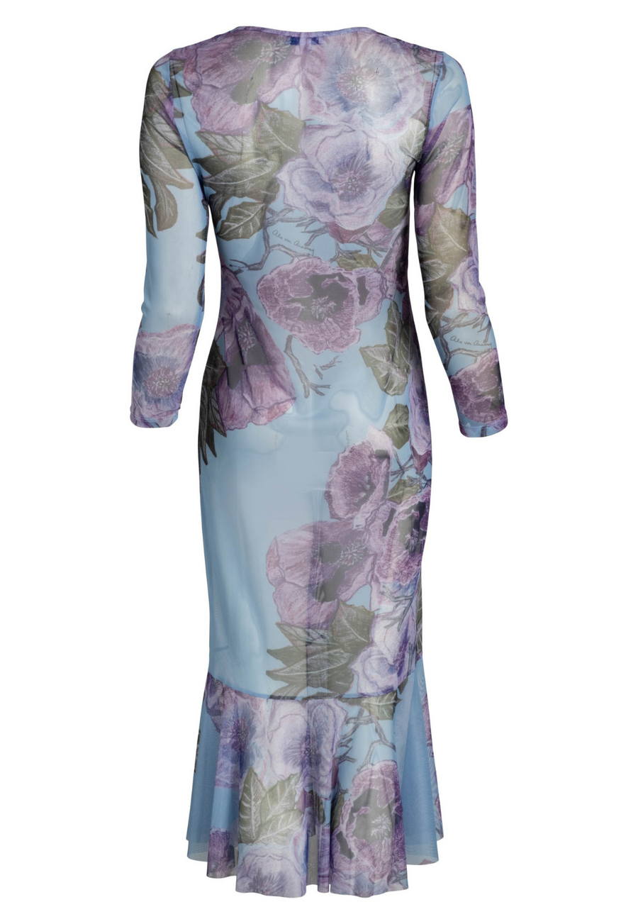 AvA Women's Sophia Mini Sheer Dress in Purple Poppies – AlavonAuersperg.com