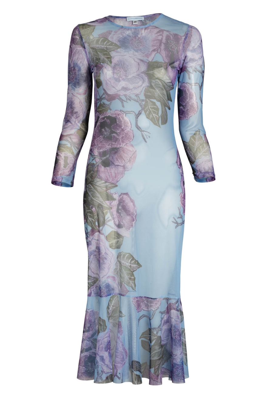 AvA Women's Sophia Mini Sheer Dress in Purple Poppies – AlavonAuersperg.com