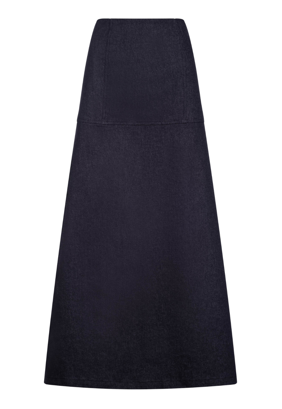 Denim skirt by designer Ala von Auersperg for womens luxury travel clothing