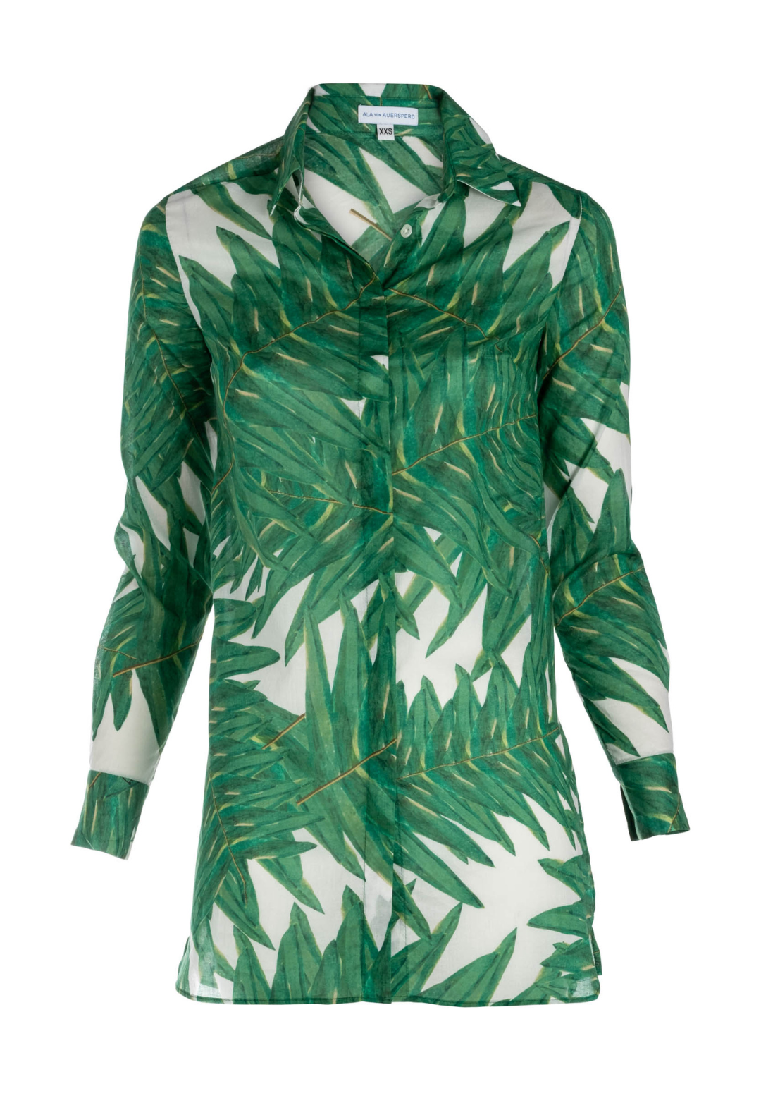 Lightweight printed cotton blouse in Queen Palm