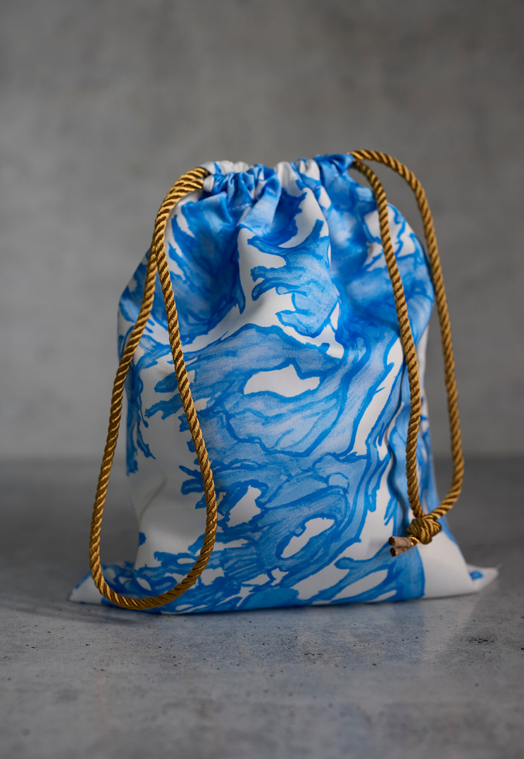 Blue Coral satin travel pouch by Ala von Auersperg
