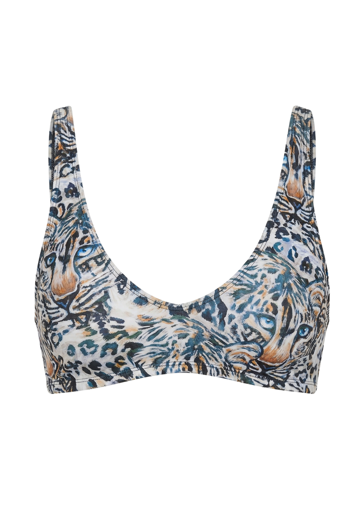 Brea bikini top in Snow Leopard with matching swim bottom