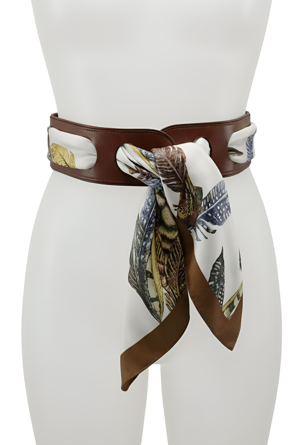 Brown leather waist belt by Ala von Auersperg