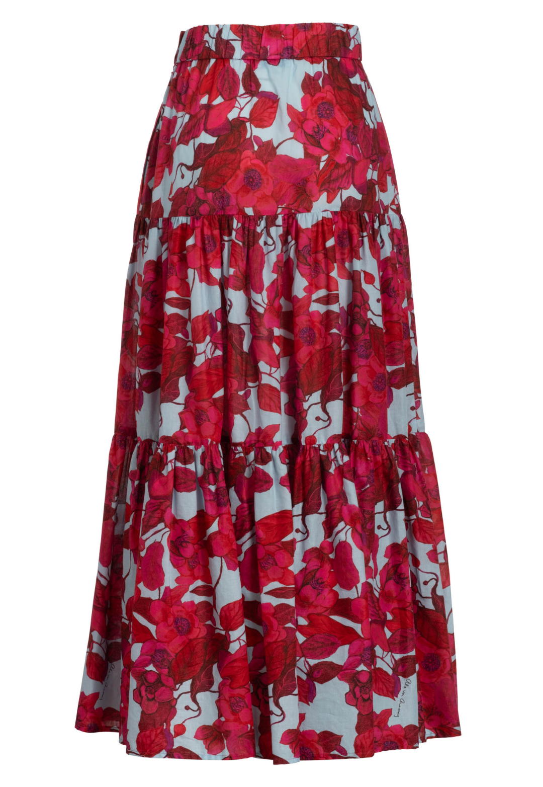 Carol red floral maxi skirt by Ala von Auersperg