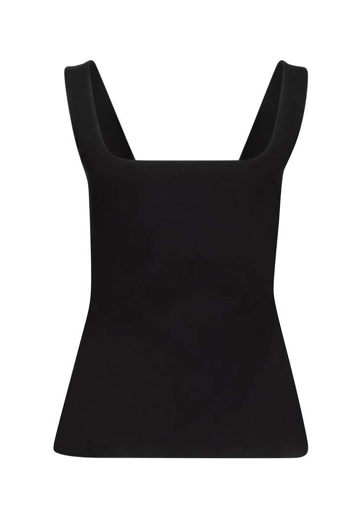 Black sleeveless Caterina tank top by Ala von Auersperg