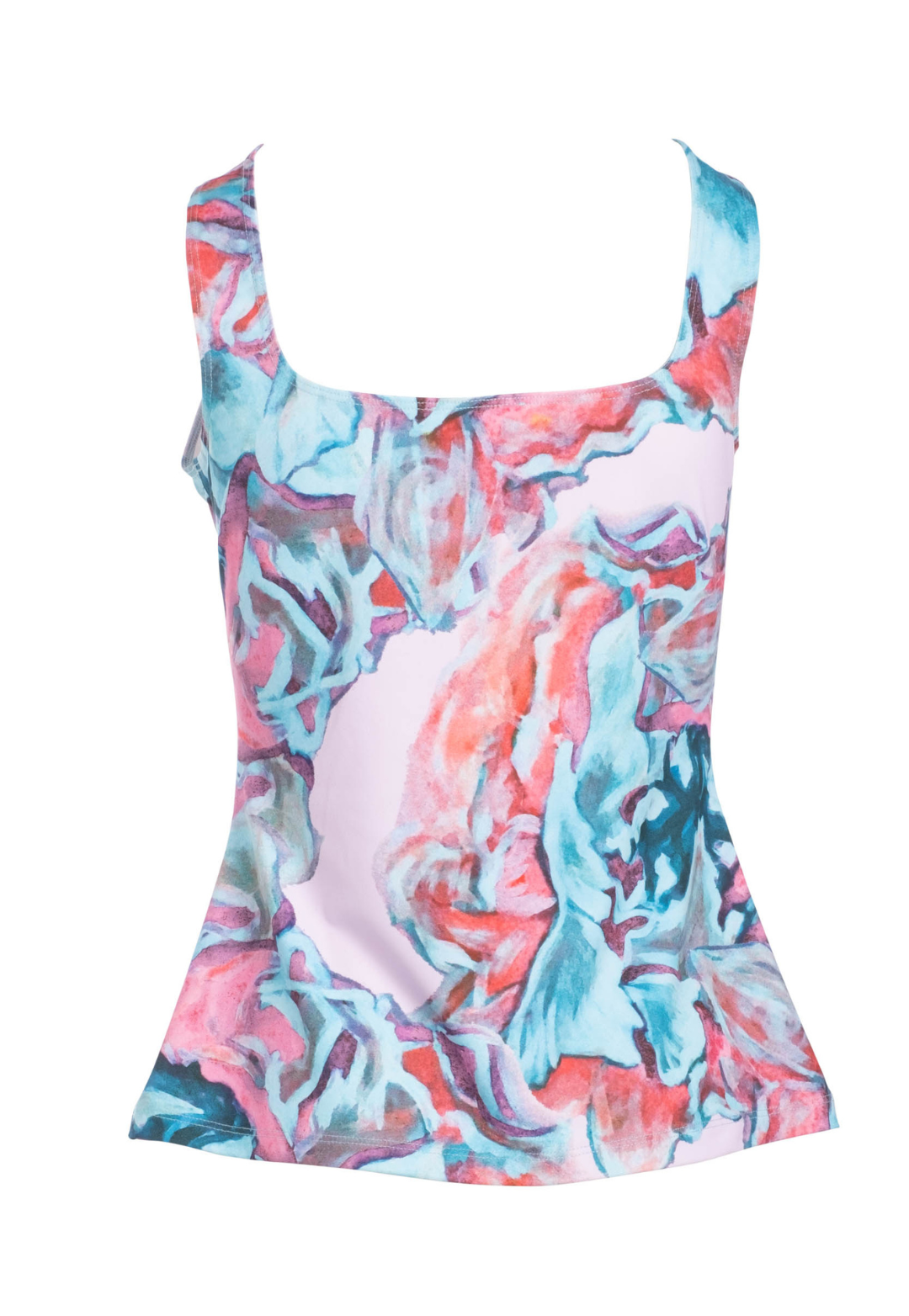 Caterina Daiquiri sleeveless floral top with square scoop neckline