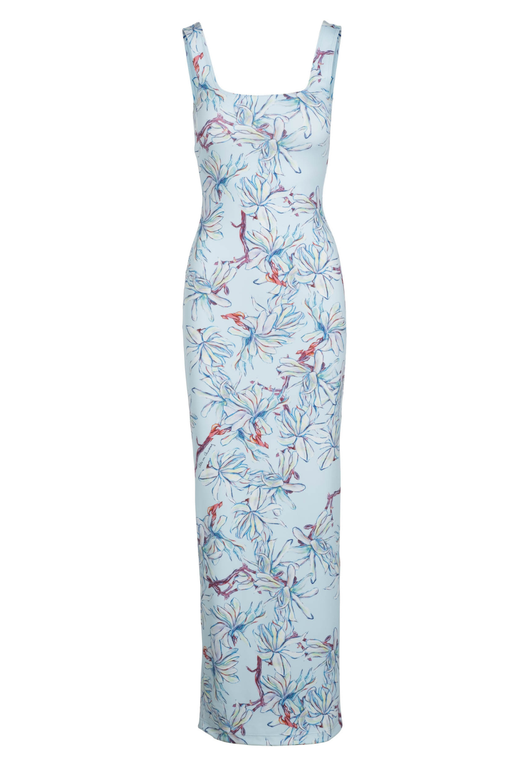 Caterina Magnolia stretch knit maxi dress front view