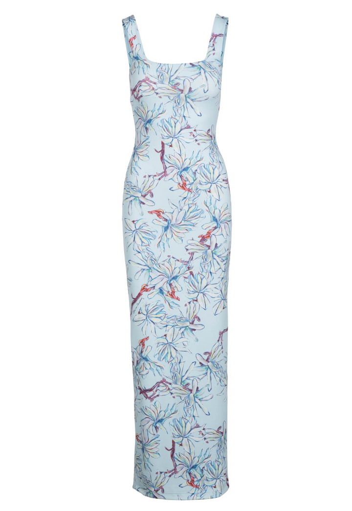 Caterina Magnolia stretch knit maxi dress front view