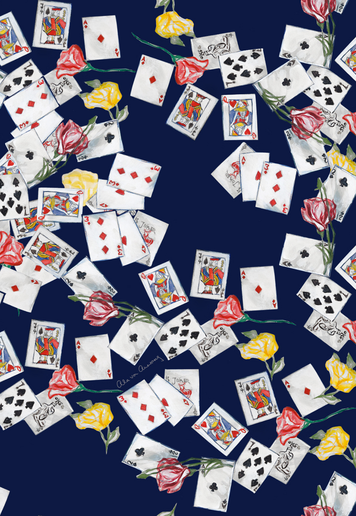 Dealer's Choice playing card print painted by Ala von Auersperg