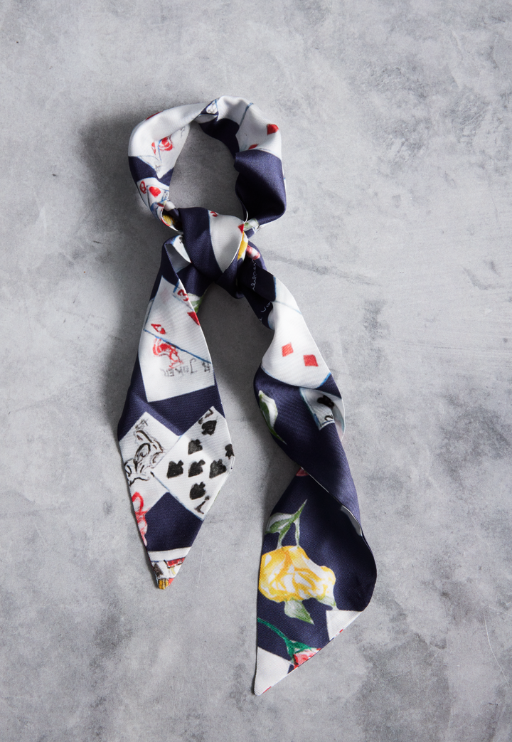 Dealer's Choice printed silk foulard scarf