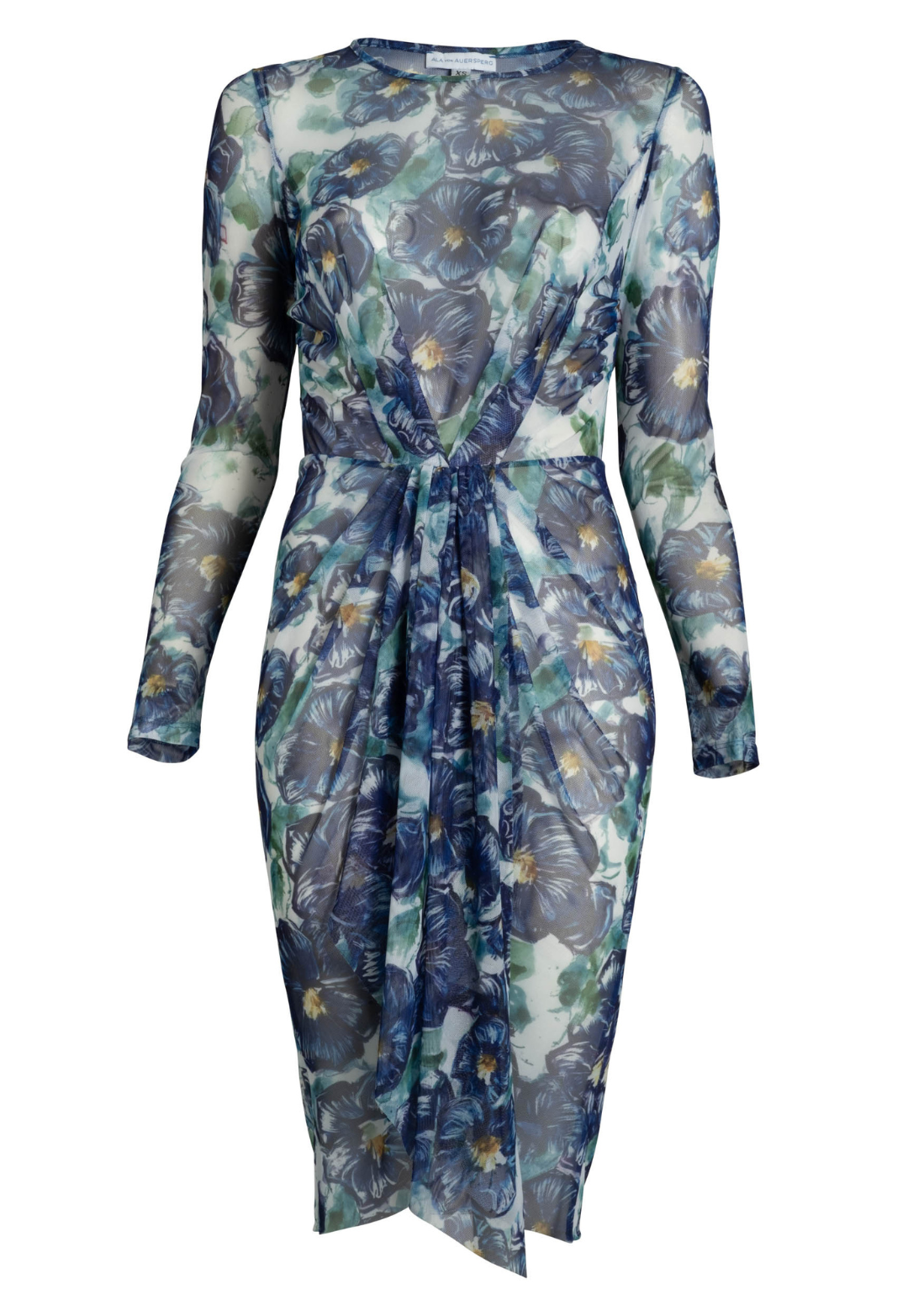 Elise blue floral sheer mesh topper