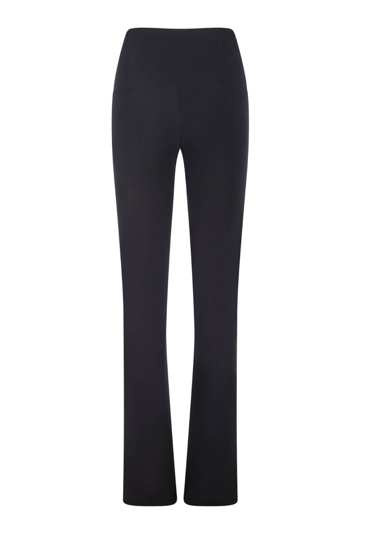 Gabriele black Italian stretch cotton twill pants on white background