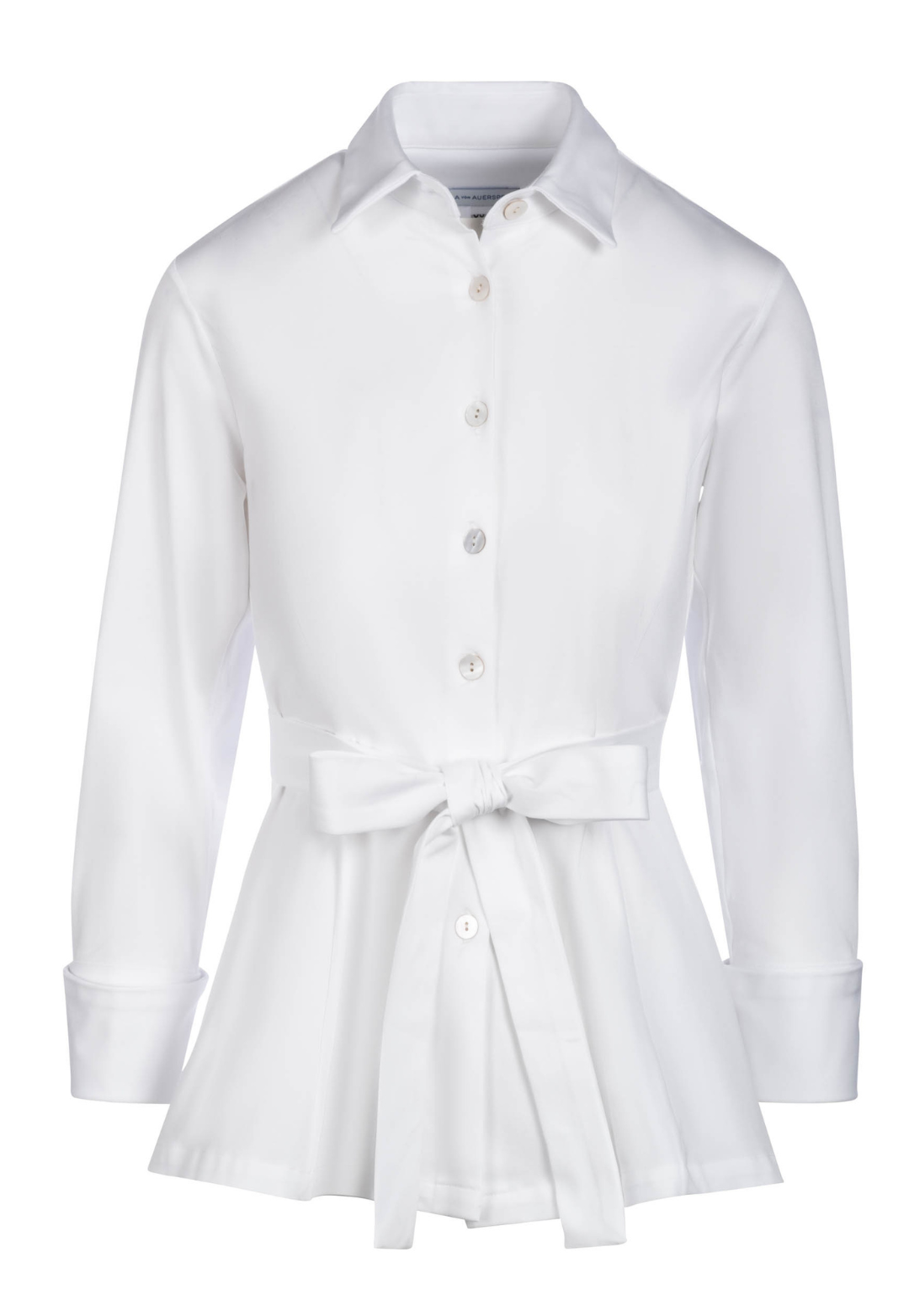 Keaton white blouse with mother-of-pearl buttons