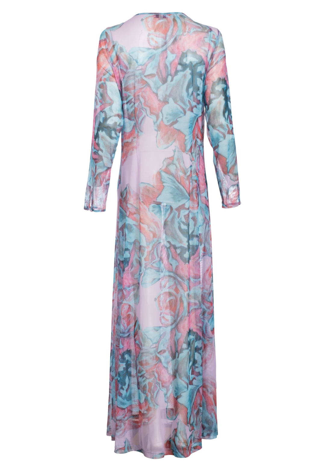 Kira Daiquiri long-sleeve sheer mesh kaftan
