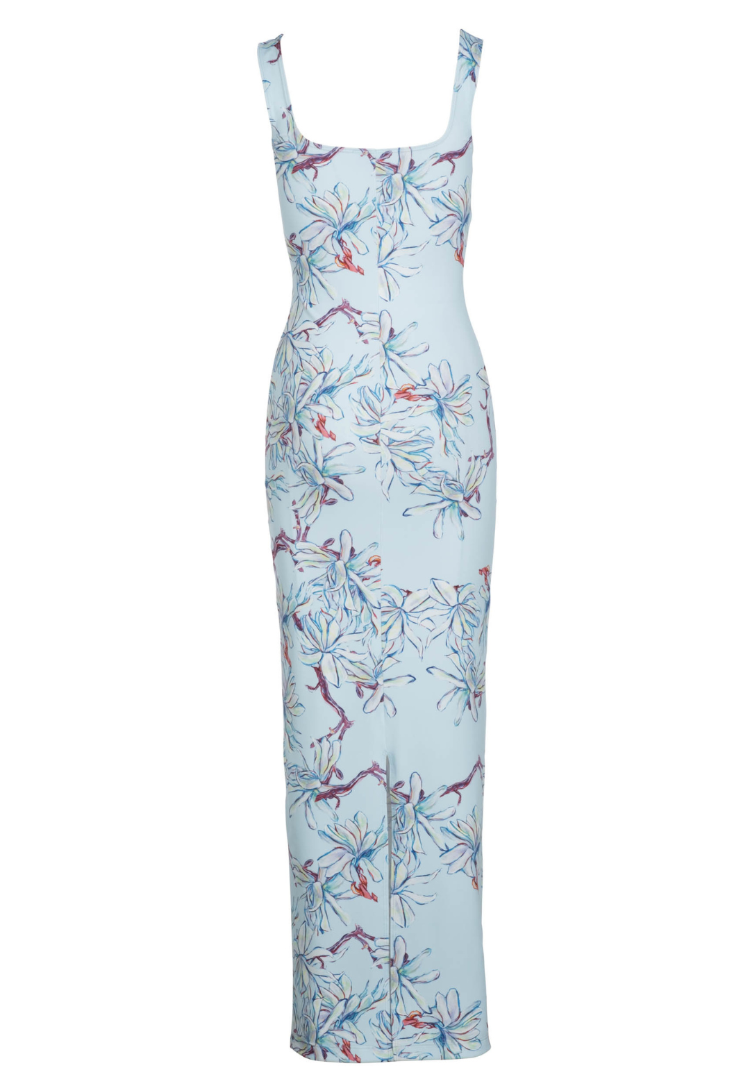 Blue floral stretch knit maxi dress in Magnolia