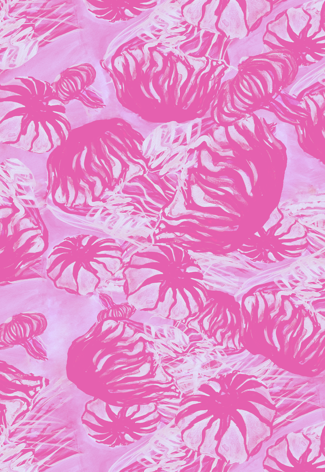 Pink Luminelle print by Ala von Auersperg with pink jellyfish