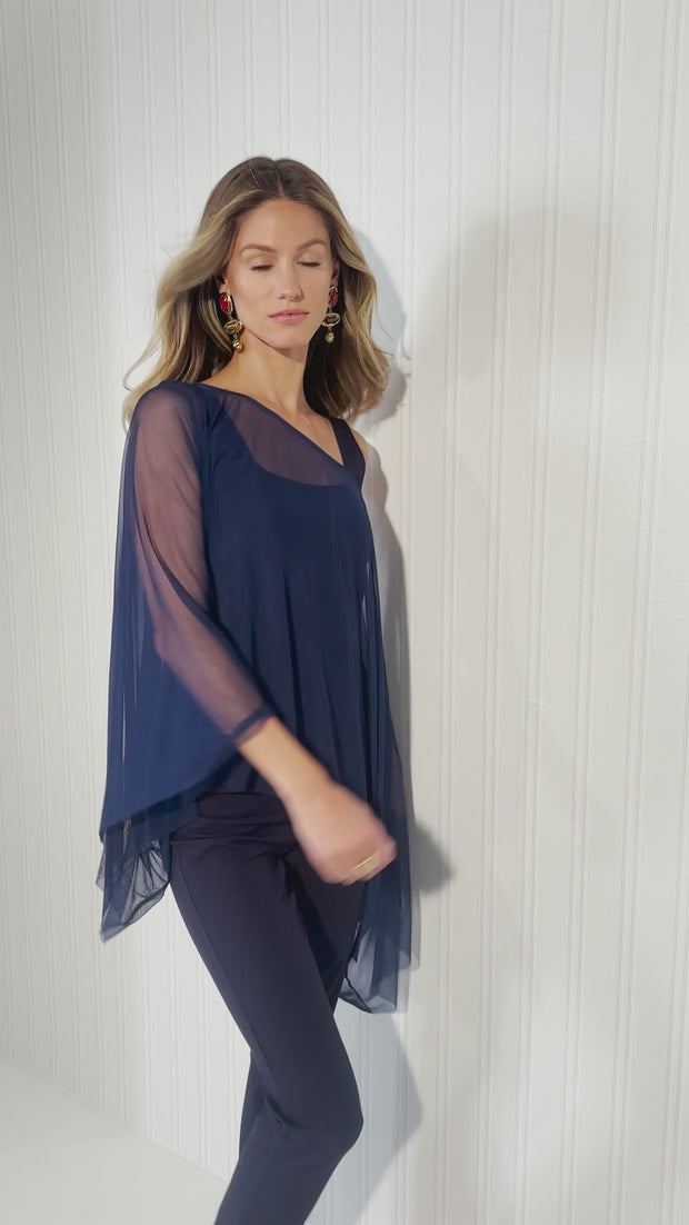 Clivia Sheer Top in Navy – Sheer & Layer-Ready – AlavonAuersperg.com
