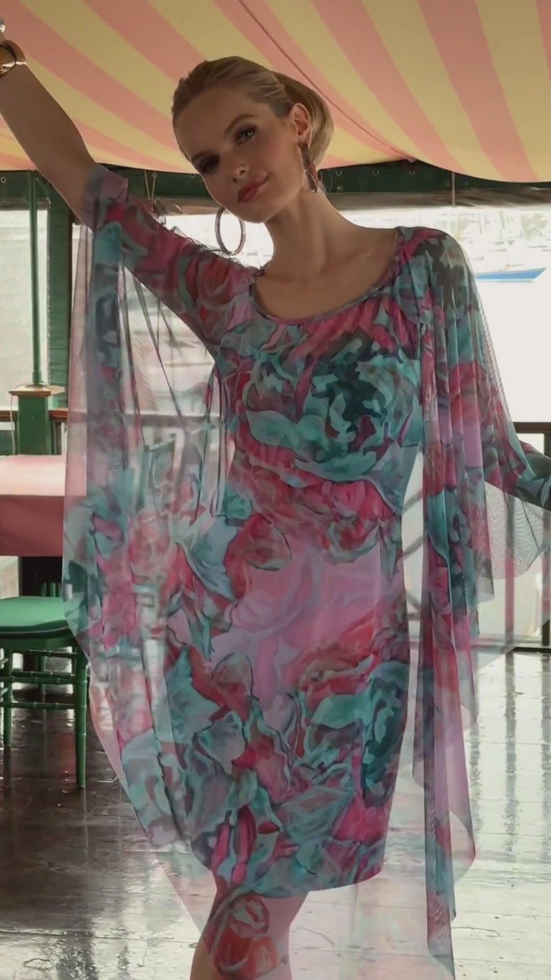 Artemisia Sheer Poncho in Daiquiri