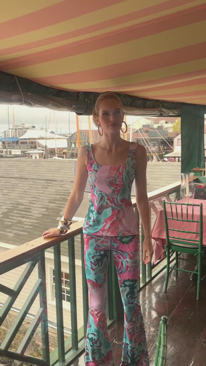 Elaine Stretch Knit Pant in Daiquiri